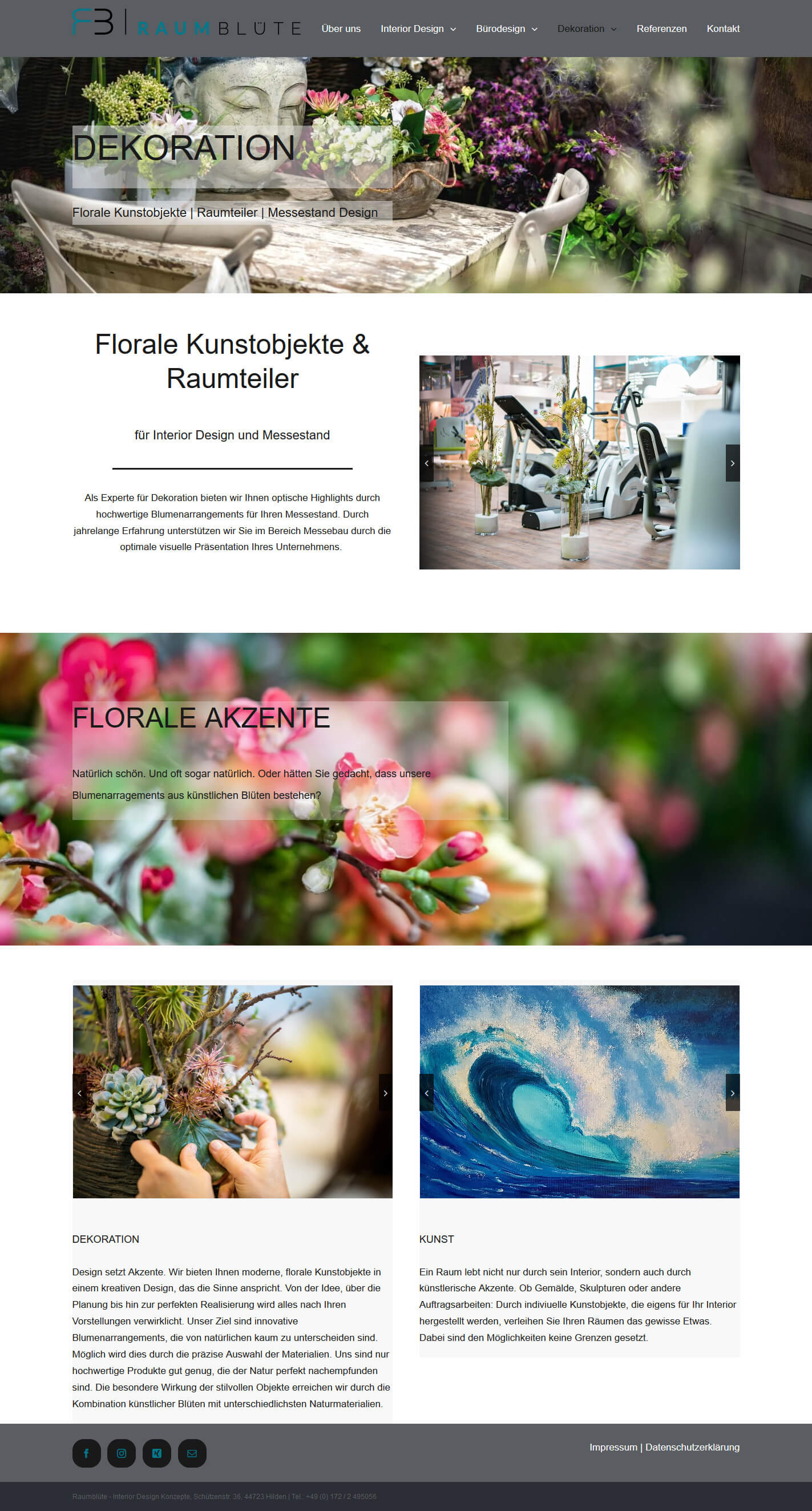 Website Raumblüte Webdesign