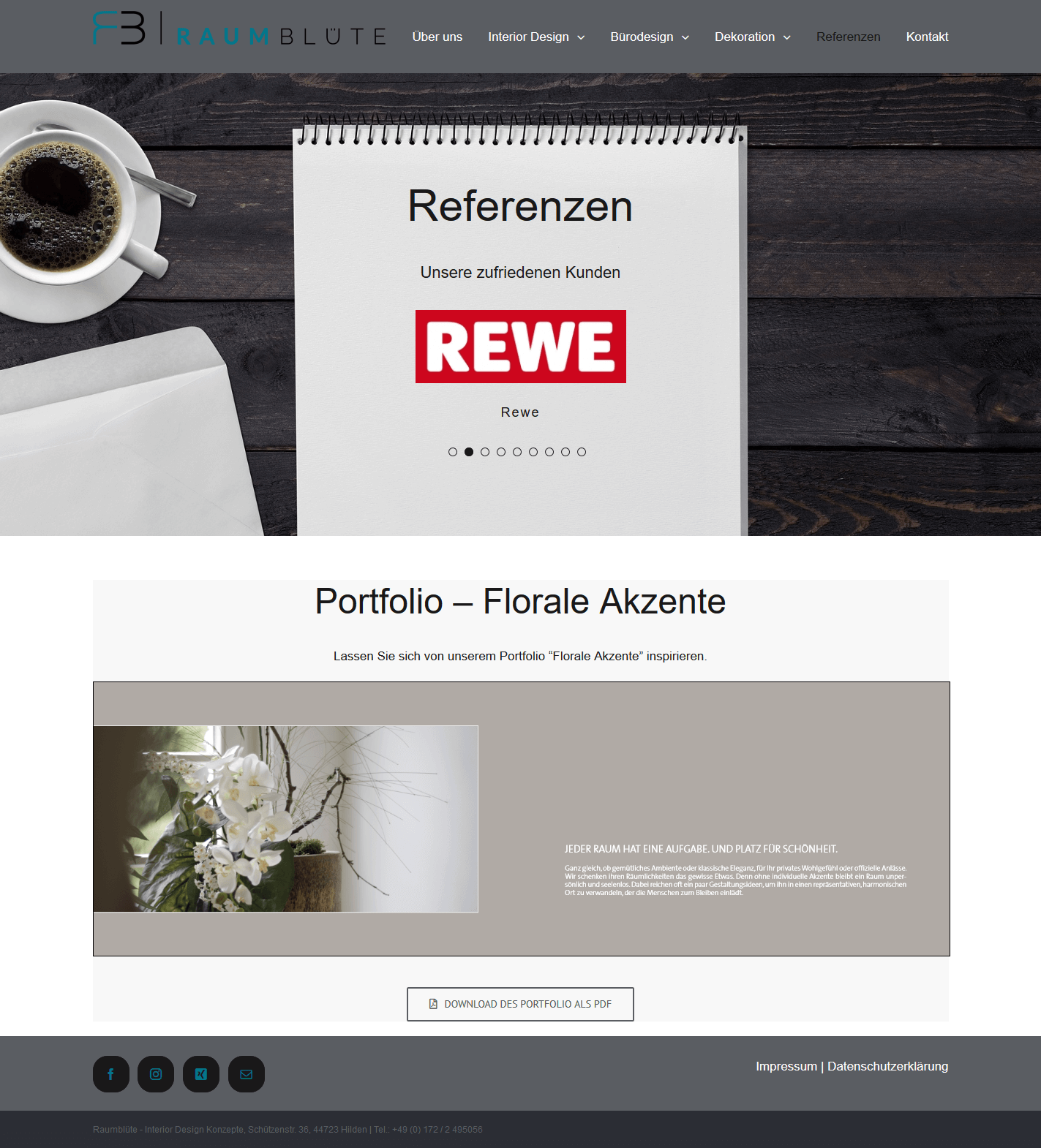 Website Raumblüte Webdesign